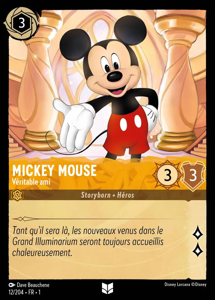 Mickey Mouse - Véritable ami (12/204) - Inhabituelle - Cold Foil