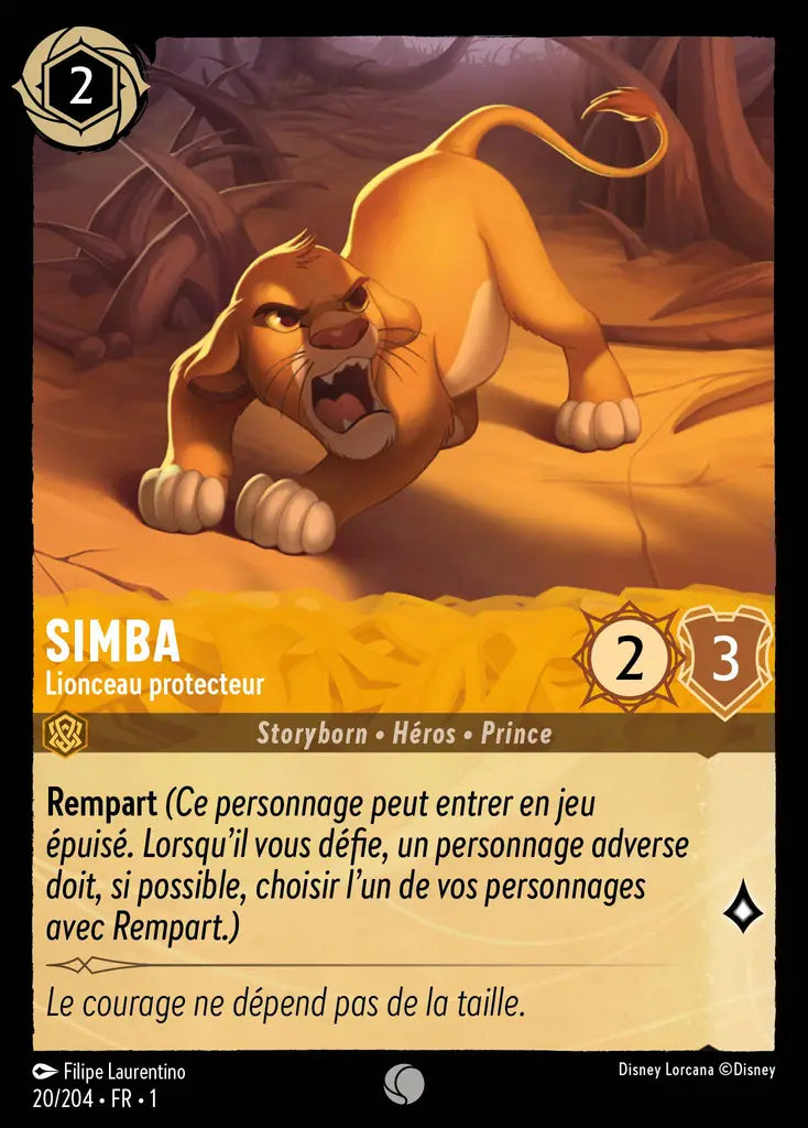 Simba - Lionceau protecteur (20/204) - Commune - Cold Foil