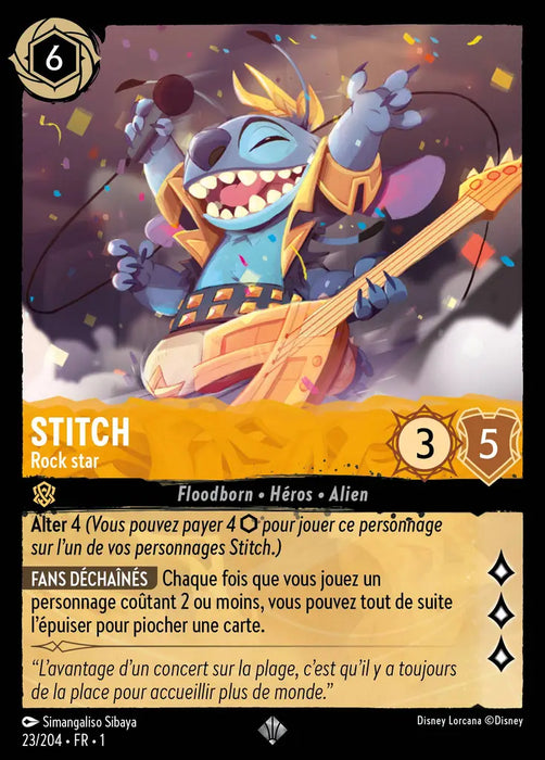 Stitch - Rock Star (23/204) - Très Rare - Cold Foil