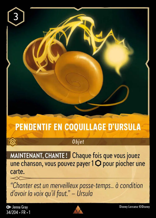 Pendentif en coquillage d'Ursula (34/204) - Rare - Cold Foil