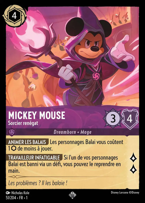 Mickey Mouse - Sorcier renégat (51/204) - Très Rare - Cold Foil