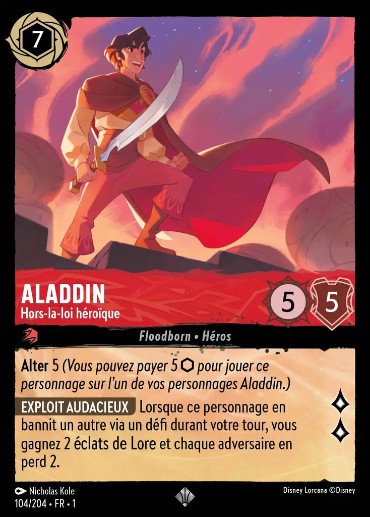 Aladdin - Hors-la-loi héroïque (104/204) - Très Rare - Cold Foil