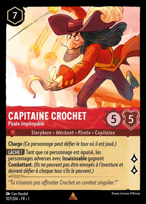 Capitaine Crochet - Pirate impitoyable (107/204) - Rare - Cold Foil