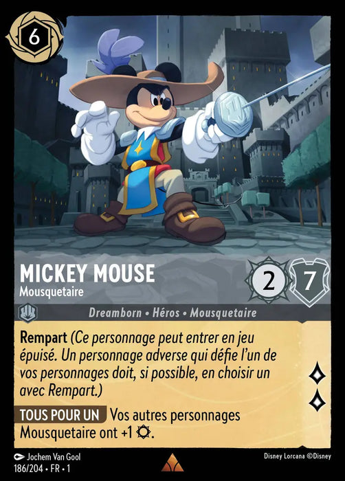 Mickey Mouse - Mousquetaire (186/204) - Rare - Cold Foil