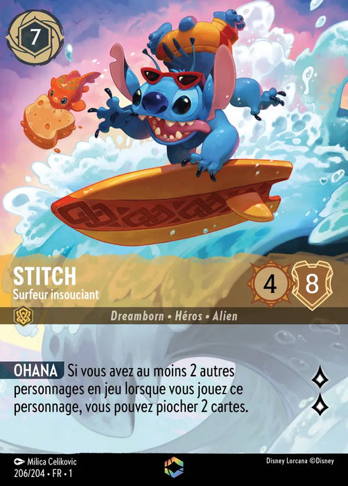 Stitch - Surfeur insouciant (Enchantée) (206/204) - Enchantée - Holofoil
