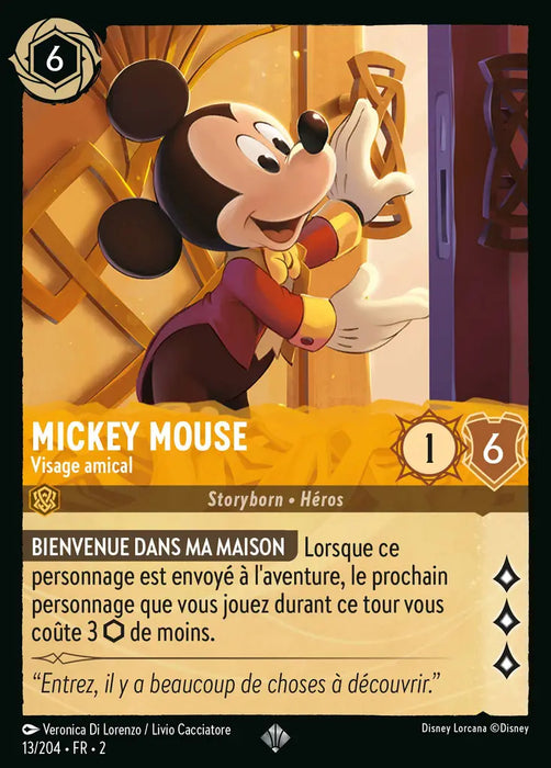 Mickey Mouse - Visage amical (13/204) - Très Rare - Cold Foil