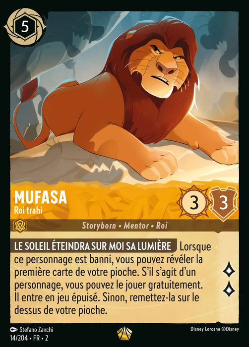 Mufasa - Roi trahi (14/204) - Légendaire - Cold Foil