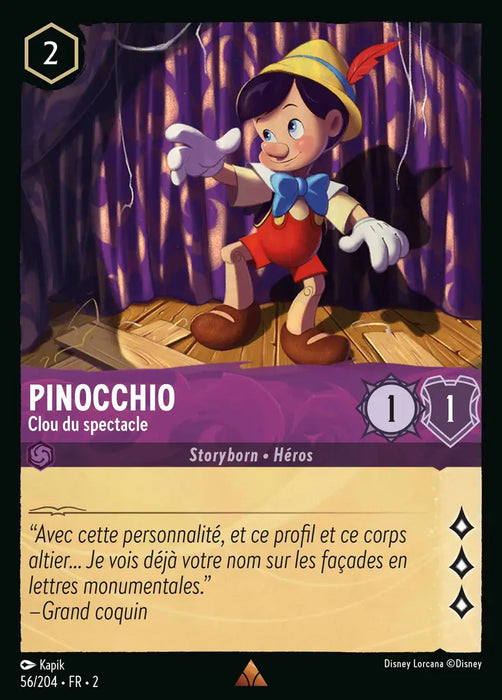 Pinocchio - Clou du spectacle (56/204) - Rare - Cold Foil