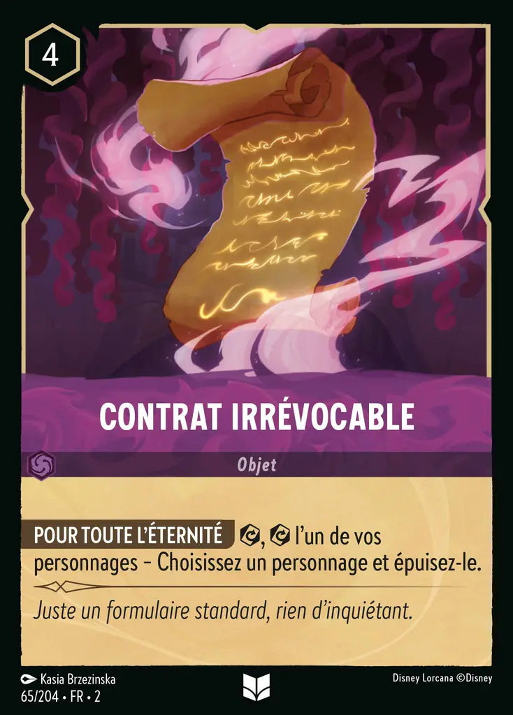 Contrat irrévocable (65/204) - Inhabituelle