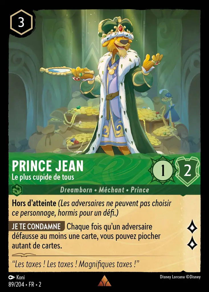 Prince Jean - Le plus cupide de tous (89/204) - Rare - Cold Foil