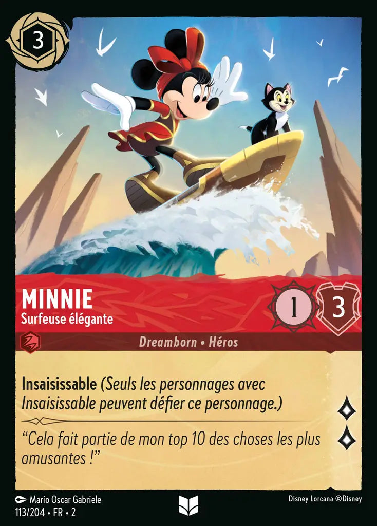 Minnie Mouse - Surfeuse élégante (113/204) - Inhabituelle - Cold Foil
