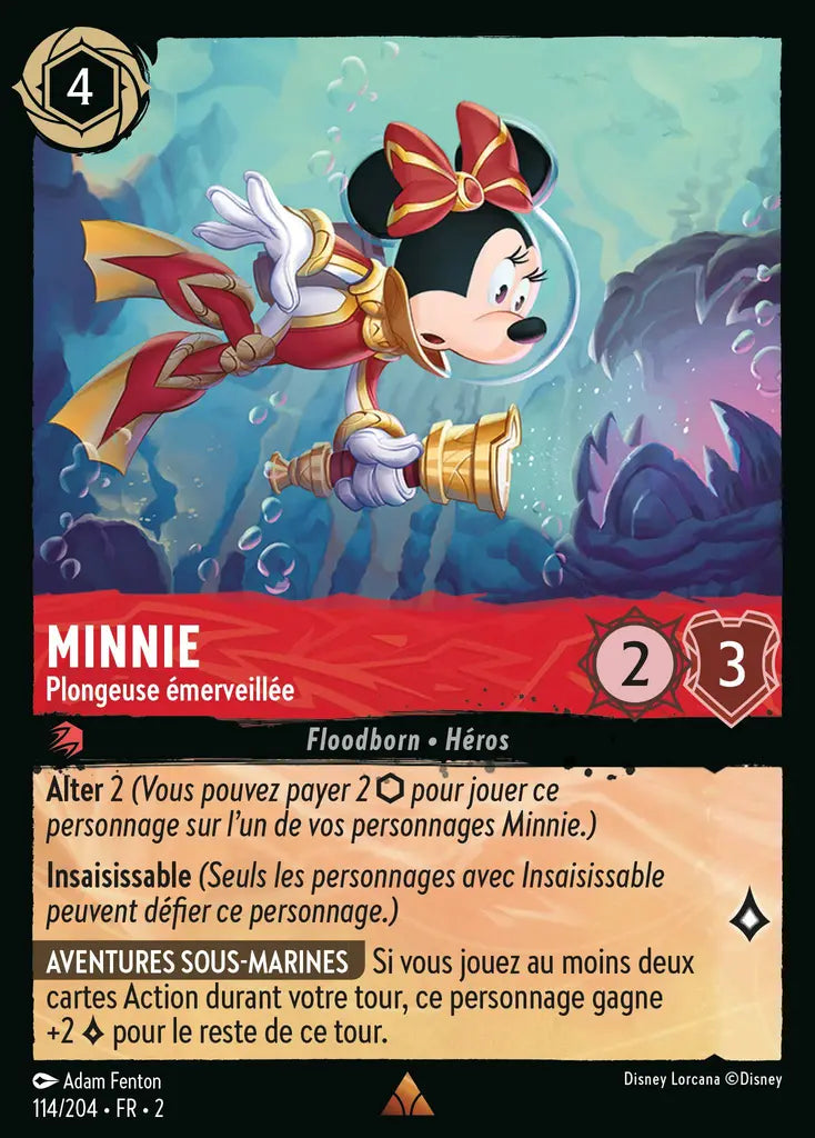 Minnie Mouse - Plongeuse émerveillée (114/204) - Rare