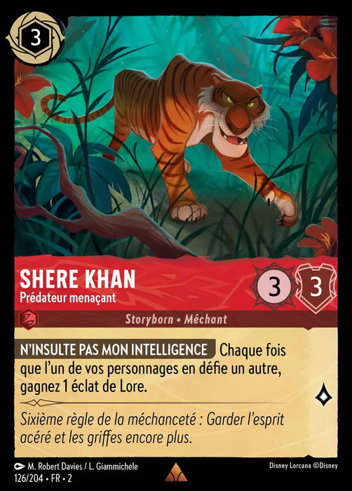 Shere Khan - Prédateur menaçant (126/204) - Rare - Cold Foil