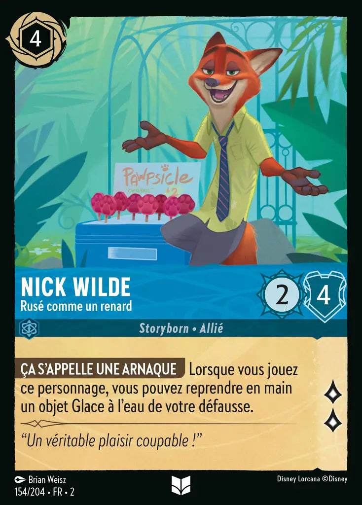 Nick Wilde - Rusé comme un renard (154/204) - Inhabituelle - Cold Foil