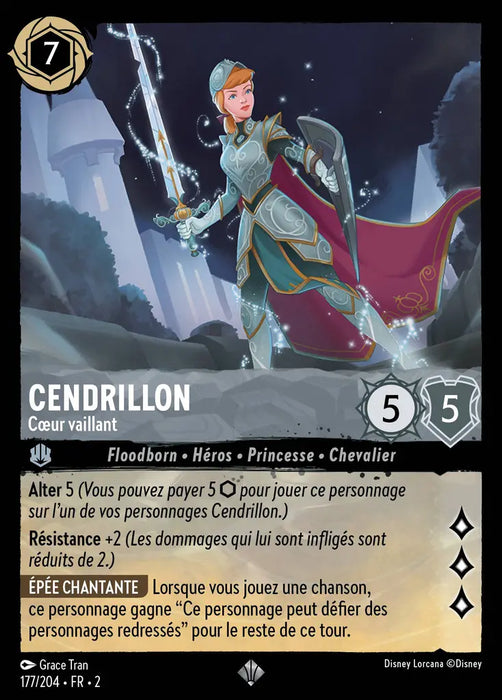 Cendrillon - Coeur vaillant (177/204) - Très Rare - Cold Foil