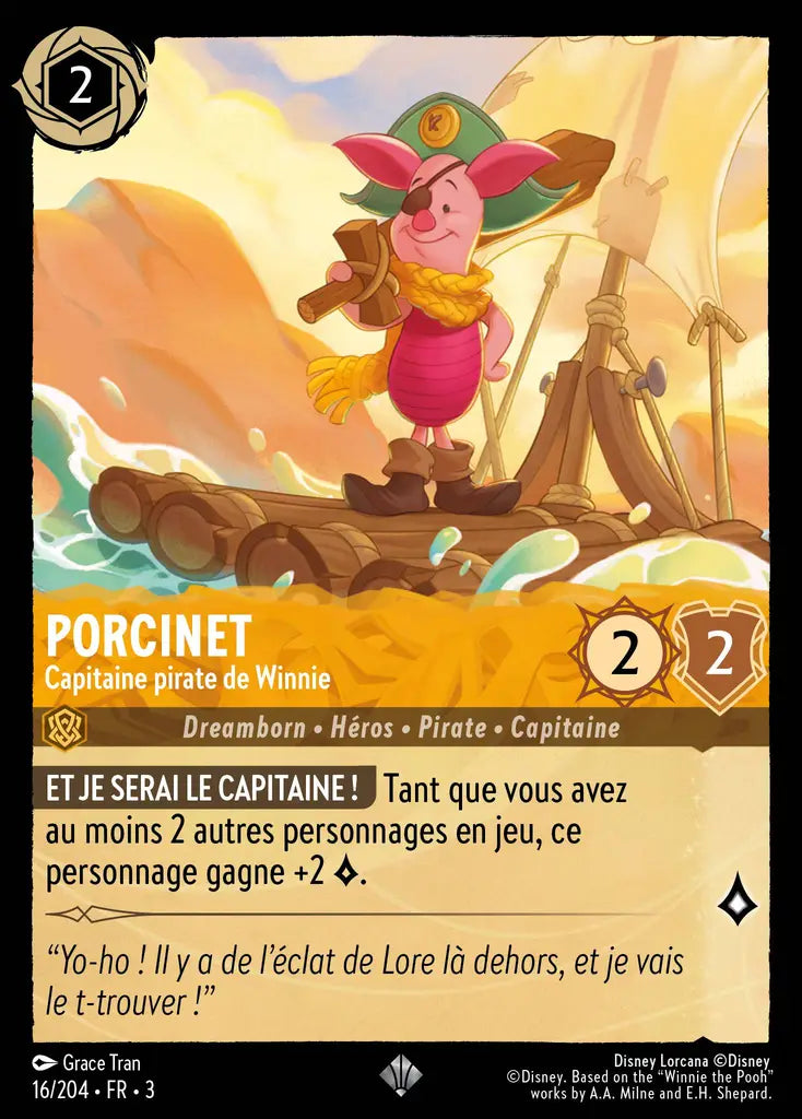 Piglet - Capitaine pirate de Winnie (16/204) - Très Rare