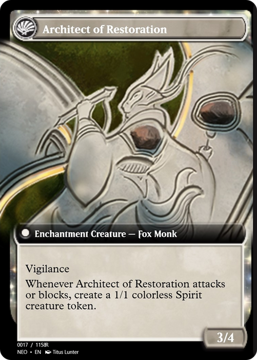 The Restoration of Eiganjo // Architect of Restoration (PRM-97897) - rare: (enchantment) - Foil
