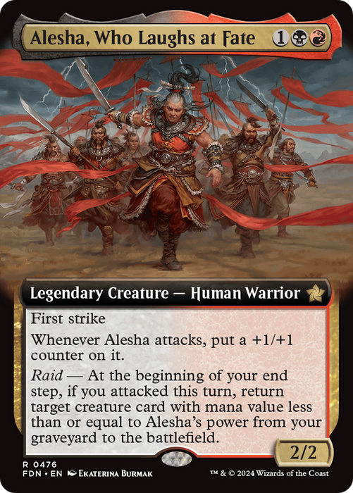 Alesha, Who Laughs at Fate (FDN-476) - rare: (Extended Art) - Foil