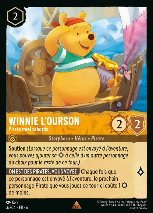 Winnie l'Ourson - Pirate miel sabords (3/204) - Rare