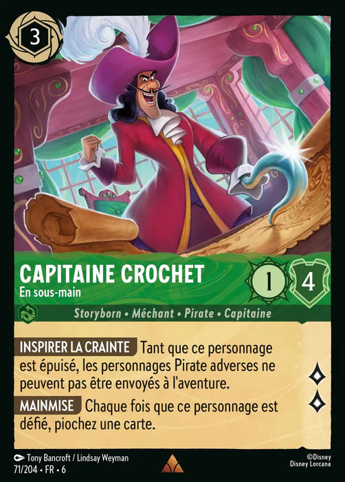 Capitaine Crochet - En sous-main (71/204) - Rare - Cold Foil