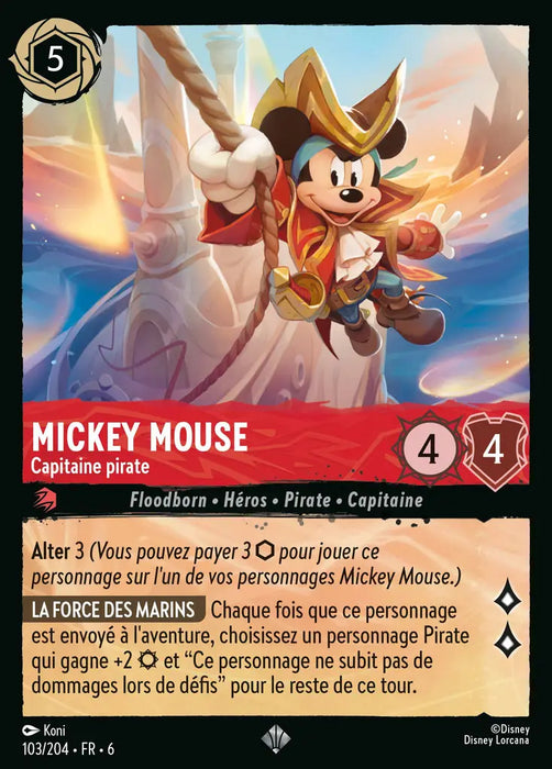 Mickey Mouse - Capitaine pirate (103/204) - Très Rare