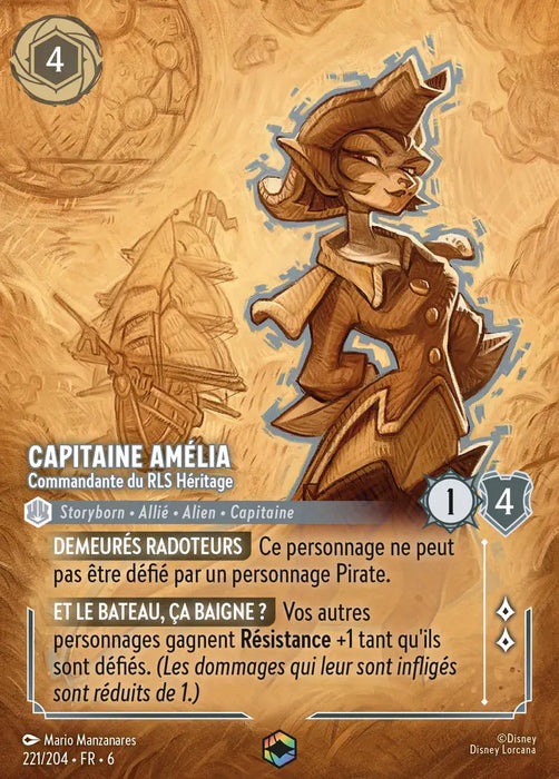 Capitaine Amélia - Commandante du RLS Héritage (Enchantée) (221/204) - Enchantée - Holofoil