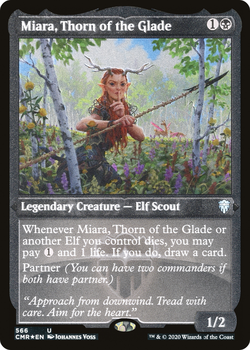 Miara, Thorn of the Glade (CMR-566) - uncommon - Etched Foil
