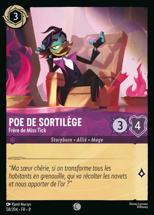 Poe De Sortilège - Frère de Miss Tick (58/204) - Commune - Cold Foil
