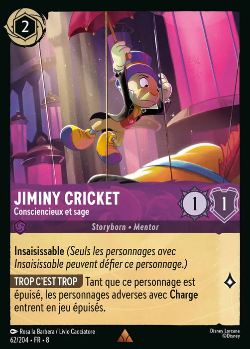 Jiminy Cricket - Consciencieux et sage (62/204) - Rare - Cold Foil