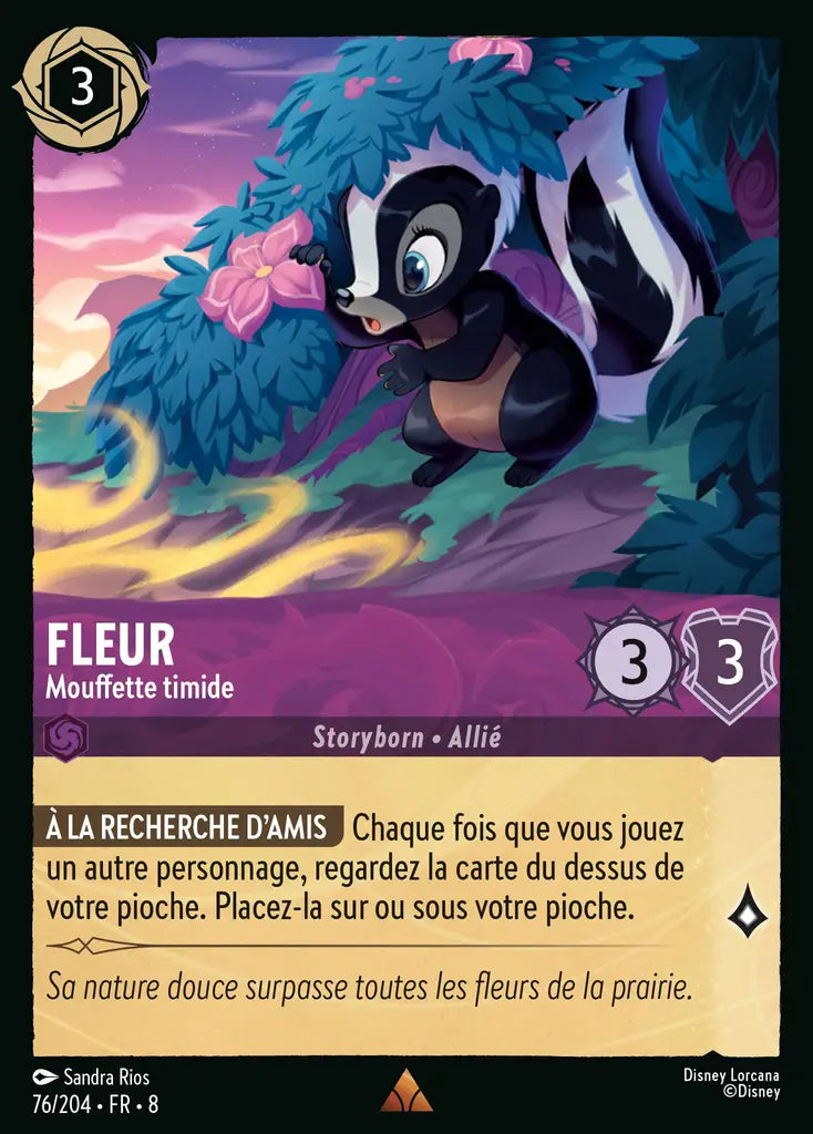 Fleur - Mouffette timide (76/204) - Rare - Cold Foil
