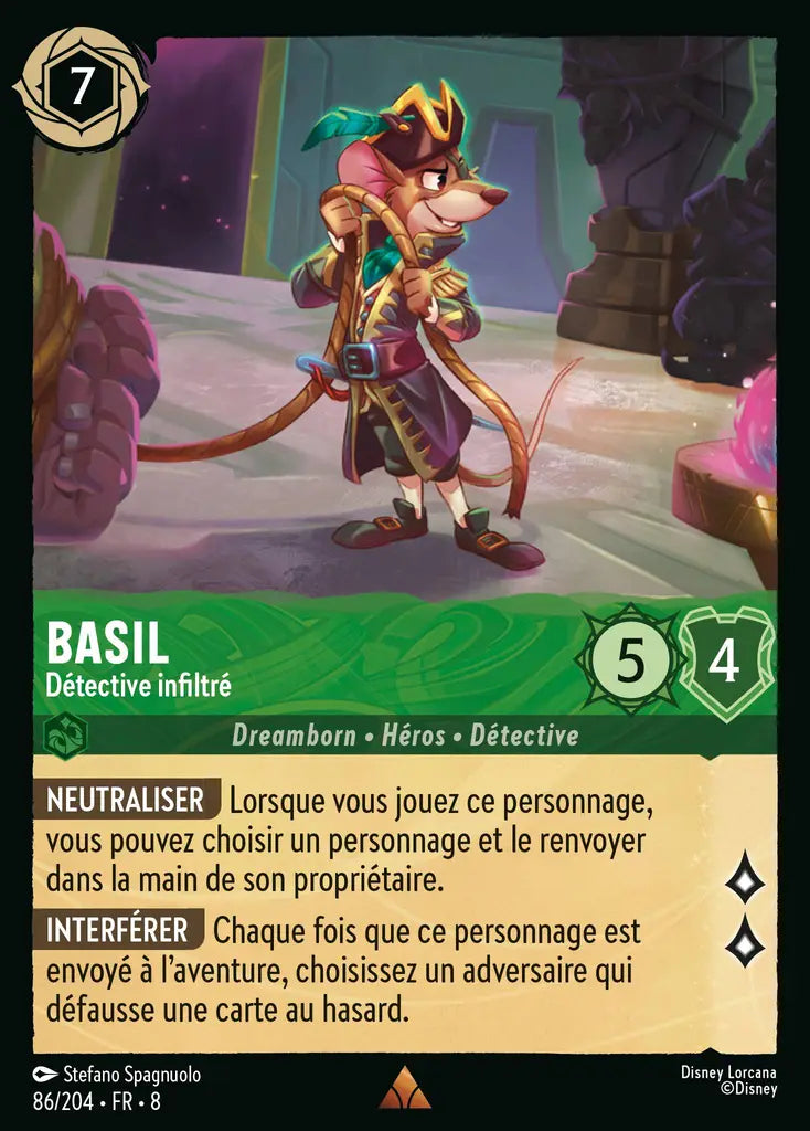 Basil - Détective infiltré (86/204) - Rare - Cold Foil