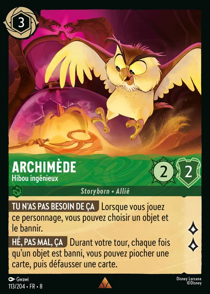 Archimède - Hibou ingénieux (113/204) - Rare - Cold Foil