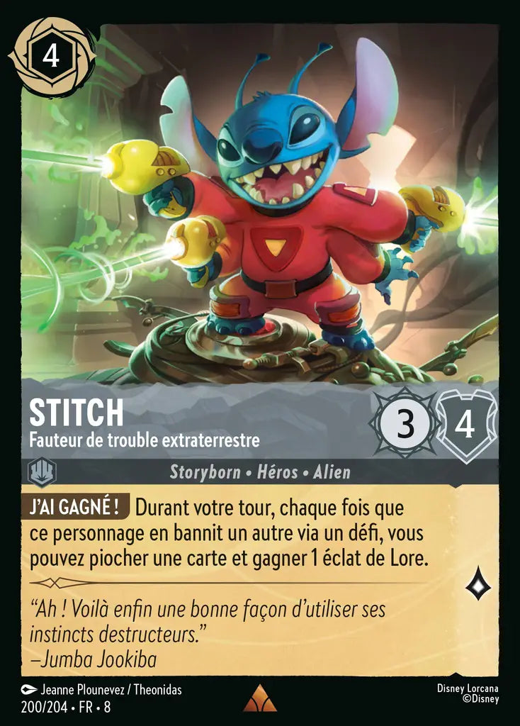 Stitch - Fauteur de trouble extraterrestre (200/204) - Rare - Cold Foil
