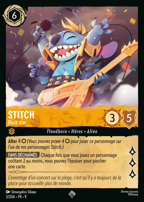 Stitch - Rock star (3/204) - F - Très Rare