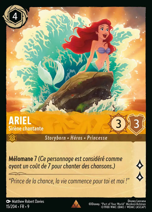 Ariel - Sirène chantante (15/204) - F - Rare - Holofoil