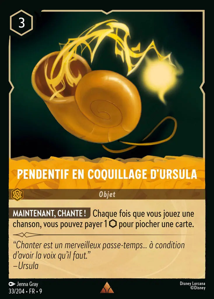 Pendentif en coquillage d'Ursula (33/204) - F - Rare - Cold Foil