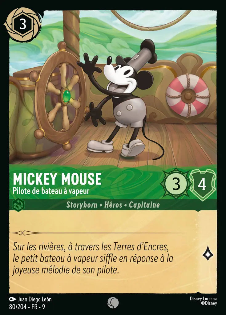 Mickey Mouse - Pilote de bateau à vapeur (80/204) - F - Commune - Cold Foil