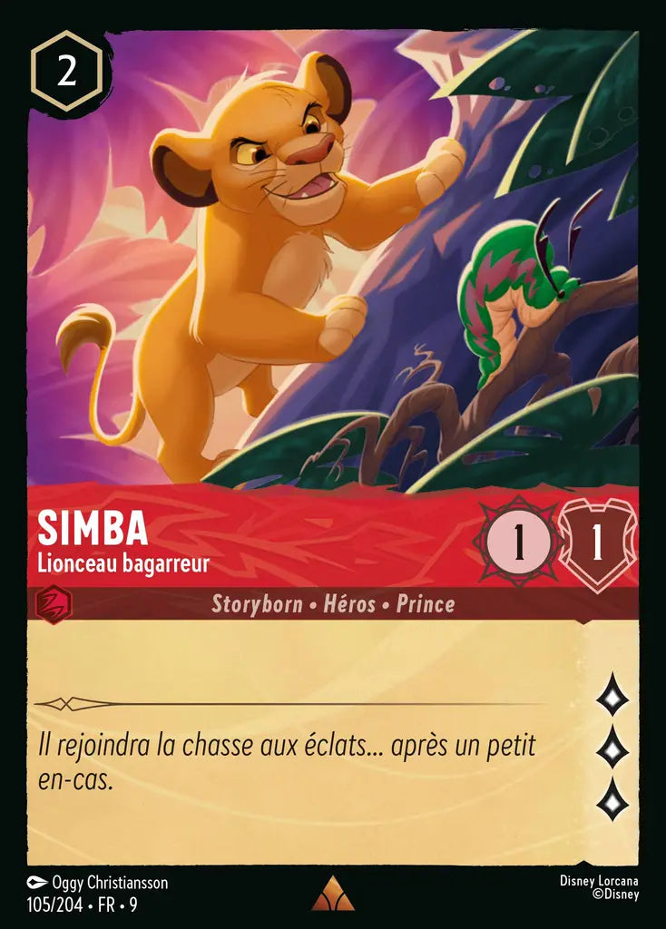 Simba - Lionceau bagarreur (105/204) - F - Rare - Cold Foil