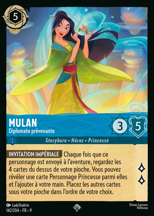 Mulan - Diplomate prévenante (142/204) - F - Très Rare - Holofoil