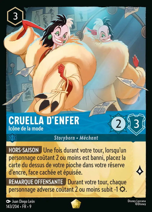 Cruella d'Enfer - Icône de la mode (143/204) - F - Légendaire - Cold Foil