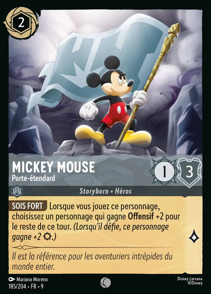 Mickey Mouse - Porte-étendard (185/204) - F - Commune - Cold Foil