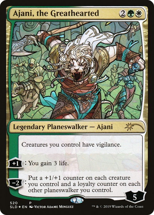 Ajani, the Greathearted (SLD-520) - rare - Foil