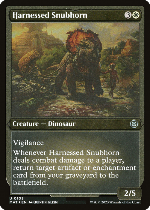 Harnessed Snubhorn (MAT-103) - uncommon - Etched Foil