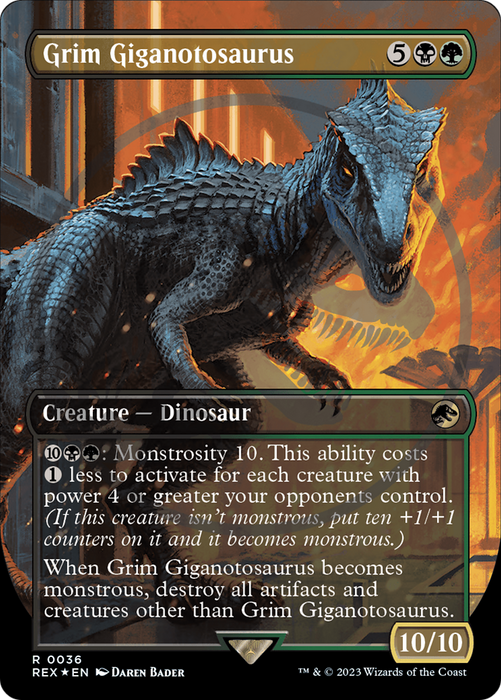 Grim Giganotosaurus (REX-036) - rare (Borderless) - Foil