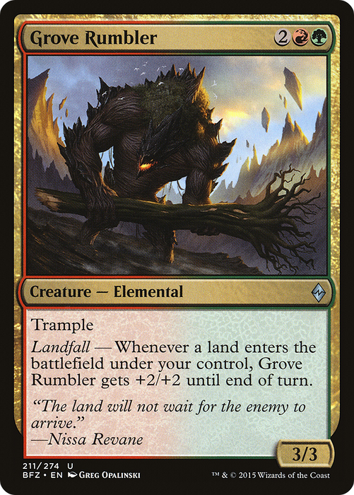 Grove Rumbler (BFZ-211) - uncommon - Foil
