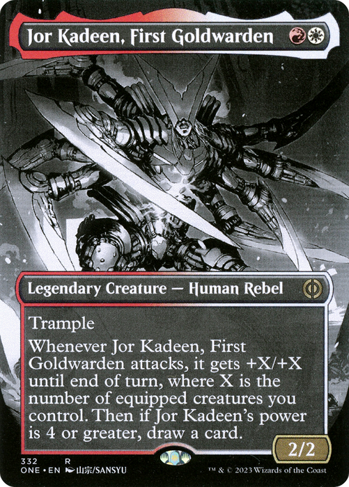 Jor Kadeen, First Goldwarden (ONE-332) - rare: (Showcase) (Borderless) - Foil