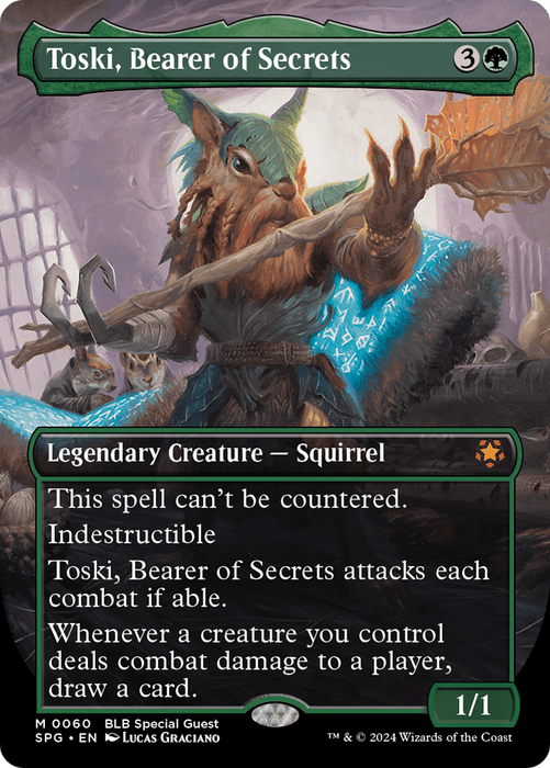 Toski, Bearer of Secrets (SPG-060) - mythic (Borderless) - Foil
