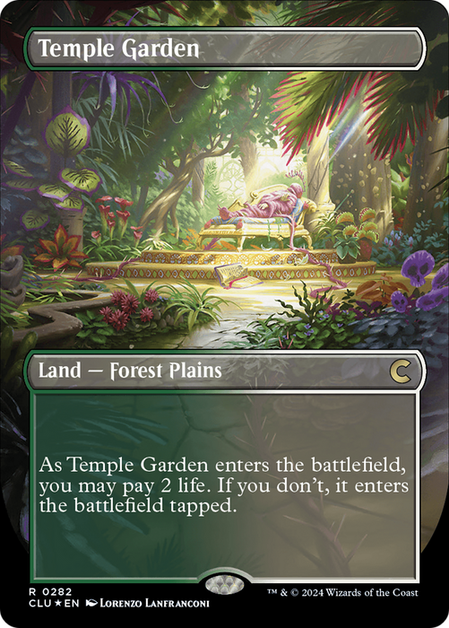 Temple Garden (CLU-282) - rare (Borderless) - Foil