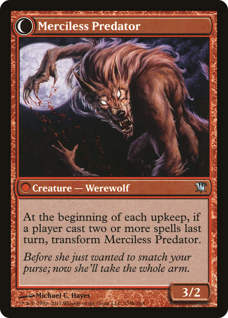 Reckless Waif // Merciless Predator (ISD-159) - uncommon: (Double Faced Transform)