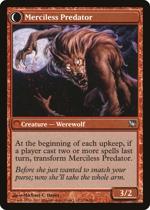 Reckless Waif // Merciless Predator (ISD-159) - uncommon: (Double Faced Transform)